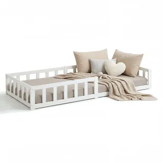 Homestyle4u Kinderbett Homestyle4u 90 x 200 cm Kiefer massiv lackiert weiß