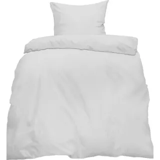 KH-Haushaltshandel Bettwäsche, Seersucker, Bettwäsche, 135x200cm, bügelfrei, uni/einfarbig, Bettbezug, weiss weiß
