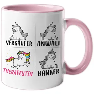 Tasse Therapeutin lustig, Therapeutin Geschenk Beruf, Spruch Kaffeebecher Therapie Geschenkidee, Beruf Therapeutinnen Kaffee-Tasse Einhorn Frauen Teetasse Becher