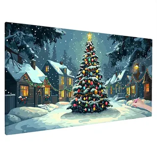 Diamond Painting Erwachsene, Diamond Painting XXL 110x50cm, Diamant Paintings Bilder Weihnachten, DIY Diamant Kristall Strass Kreuzstich, Basteln Erwachsene für Herbstdeko, Weihnachtsdeko (Baum) R-76