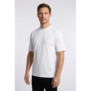 BOSS ORANGE T-Shirt Te Dye Relaxed Fit 100% Cotton Jersey Mock Neck Logo Centered weiß 4XL (58)