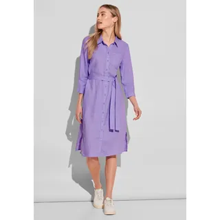 Blusenkleid STREET ONE Gr. 44, EURO-Größen, lila (smell of lavender) Damen Kleider Freizeitkleider mit Bindegürtel zum Taillieren