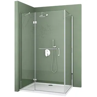 mai & mai R04k Eckdusche mit Drehtür 100 x 100 cm Transparent Sicherheitsglas