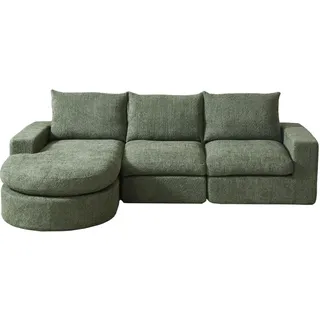 Parafta Home Ecksofa,3-Sitzer, Grün, Textil, Mode, L-Form, 250x120 cm, Wohnzimmer, Sofas & Couches, Wohnlandschaften, Ecksofas