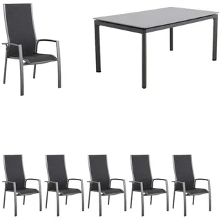 MWH Alutapo/Royal Kensington Gartenmöbel-Set 7tlg. - Iron Grey