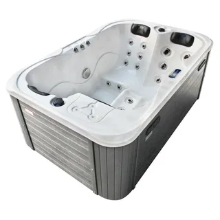 Outdoor Whirlpool mit Heizung LED Ozon Treppe Hot Tub Spa für 3 Personen 195x127