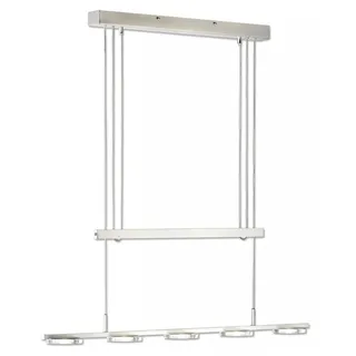 5Fl. LED Zug-Pendelleuchte 20W 1500lm Nickel matt / Chrom Hängelampe Honsel