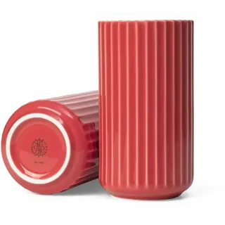 Lyngby Vase, Porzellan, rot