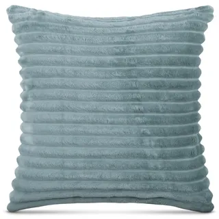 Bestlivings Kissenbezug Cord-Optik Graugrün 50x50cm Cashmere Touch | Kuschelig weich, dichter Stoff mit ca. 280 g/m2, Reißverschluss, bei 30 °C waschbar und wahlweise mit Inlett