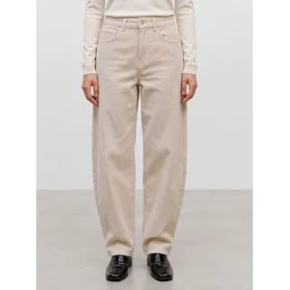 Cordhose VERO MODA "VMBILLIE HR BARREL ANK CORD PANTS NOOS", Damen, Gr. 28, Länge 32, beige (oatmeal), Cord, Obermaterial: 98% Baumwolle, 2% Elasthan, unifarben, lang, Hosen Cordhose, Baumwollmischung, Cord, Barrel Fit, high waist