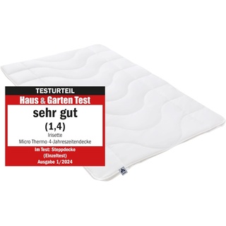 Irisette Micro Thermo Sommerdecke, leichte Bettdecke für den Sommer mit Bezug aus softer Microfaser, 155 x 220 cm, Öko Tex zertifiziert, produziert nach deutschem Qualitätsstandard