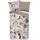 DESCANSO Colinda Blumen Baumwolle Grau 155 x 220 cm 80 x 80 cm