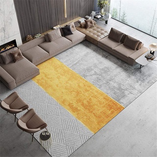 Kunsen Teppich Wohnkultur Teppich Gelber Grauer einfacher Tintenentwurf Wohnzimmer Sofa weichen Teppich Modernes Design Wohnkultur Wohnzimmer Teppich 180 * 280cm