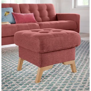Hocker EXXPO - SOFA FASHION "Fiord kompakt und bequem, tolle Verarbeitungsdetails", orange (koralle), B:56cm H:45cm T:56cm, Webvelours (100% Polyester);Vintage (100% Polyester), Hocker, Sitzhocker