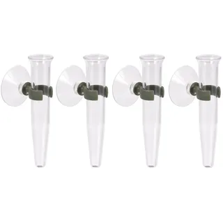 sourcing map 8 Stück Floral Blumen Wasserrohr mit Saugnapf 4.3" Kunststoff Wand hängende Vase für Pflanzen Blumenarrangement Klar