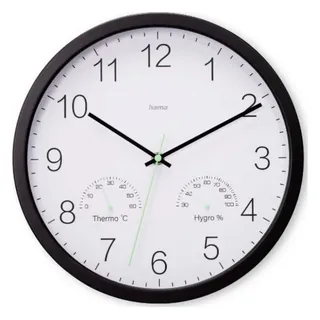 Hama Wanduhr 30 cm 00185885 schwarz