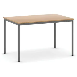 Esstisch BASIC, 120x80 cm, dunkelgraues Metallgestell, Buche