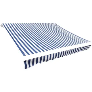 furnicato Markise Markisentuch 480x295 cm Blau Weiß für 5x3 m Markisenrahmen UV-beständige Markisenbespannung inkl. Volant für die Terrasse blau 300 cm x 500 cm x 1 cm