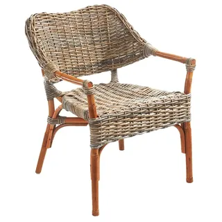 Kobolo Stuhl TARA Korbsessel 59 x 60 x 78 cm grau mit Armlehnen 1 St.
