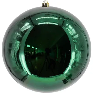 XXL Christbaumkugeln Glänzend - Bruchsichere Weihnachtskugeln - Große Plastikkugeln zum Hängen - Perfekt für Weihnachtsbaum, Schaufenster & Außenbereich (Grün, ⌀ 20 cm)