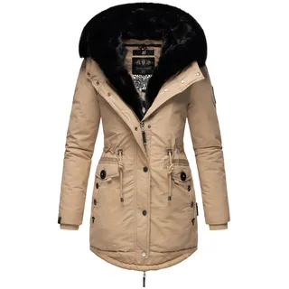 Navahoo Damen Wintermantel Winterparka Gefüttert mit 2 Kunstpelz-Kapuzen Sweety Deluxe