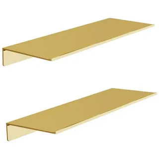 LuxusKollektion Wandregal Wandregal Gold Metall 40 x 12.5 cm, 2-tlg. goldfarben 40 cm x 13 cm x 12.5 cm