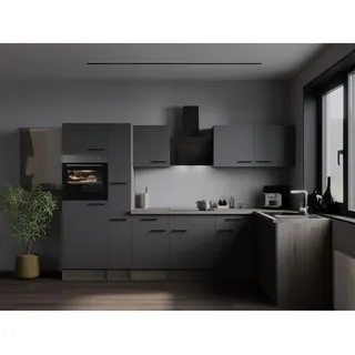 Respekta Winkelküche L-Form 310 cm grau