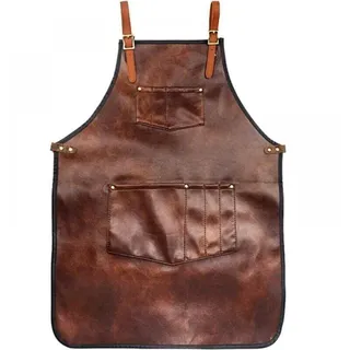 Kochschürze Für Damen Und Herren, Wasserdichte Lederschürze Mit Taschen Und Gekreuzten Riemen Zum Kochen, Grillen, Frisieren, Für Baristas Und Als Schürze Für Handwerkliche Arbeiten