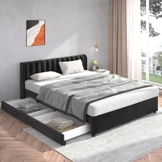 Flieks Polsterbett 180 x 200 cm Schwarz