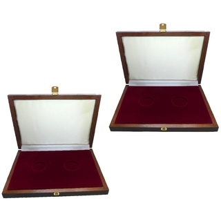 2x Münzkassette aus Holz 2 x 31 mm Münzen Münzbox Etui Kassette Box