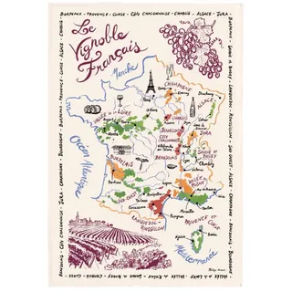 Winkler Geschirrtuch La Carte Des Vins de France Écru 72 X 48 ekrü 72 x 48 cm Winkler