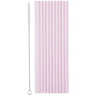 576 Plastikstrohhalme + Reinigungsbürste, 23 cm, violett flieder, wiederverwendbar