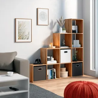 Vicco Treppenregal Bücherregal 142,5 x 140 x 29 cm Eiche Sonoma