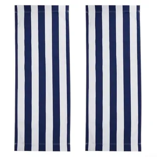Ersatzstoff für Strandkorb, weiß und blau gestreift, 120 x 44 cm, verschleißfest, leicht zu reinigen, für Outdoor-Liegen, Picknickstühle, Angelsitze (2 Stück)