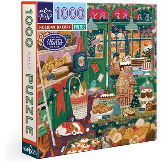 Eeboo Puzzle mit 1000 Teilen zum Backen von Weihnachten – Puzzle für Erwachsene, 1000 Teile aus Karton – Maße 58,5 cm x 58,5 cm
