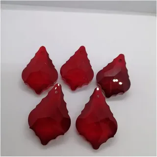 Kronleuchter Kristall Prismen Anhänger 10 STÜCKE 38mm Rot K9 Ahornblatt Kristallprismen Pendelleuchte Beleuchtung Kronleuchter Teil Hängendes Dekor