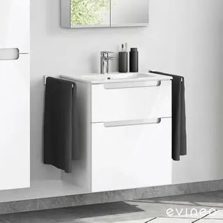 Evineo ineo5 Unterschrank B: 61 cm, 2 Auszüge, mit Griffmulde, für Duravit ME by Starck Waschtisch,, BE0365WH,
