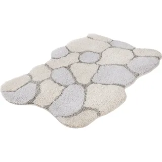 KLEINE WOLKE Badematte Brick Creme/Grau 60 x 50 cm