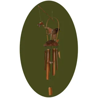 Windspiel Klangspiel Bambus Mobile Drache Klangholz