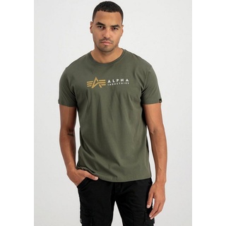 Alpha Industries Label Kurzarm-T-Shirt Dark Olive M