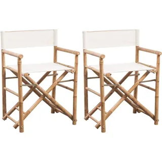vidaXL 2X Regiestuhl Bambus Gartenstuhl Klappstuhl Stuhl Sessel Gartenmöbel