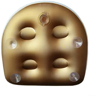Posheliox Aufblasbares Spa-Sitzkissen mit weicher PVC-Polsterung, rutschfeste Unterseite für Stabilität, tragbares Hydrotherapie-Sitzpolster für Whirlpools und Heim-Spa-Stühle (Gold)