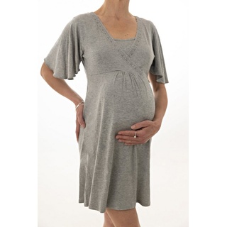 petit amour Umstandsnachthemd GILBERTA Umstandskleid Stillnachthemd Jerseykleid bequem zu tragen grau|silberfarben