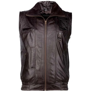 Lederweste JCC "BigVest2" Gr. 52, braun (dark brown) Herren Westen Lederwesten