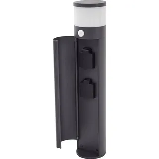 LUCANDE Sockelleuchte Aluminium 10 cm x 10 cm x 50,5 cm inkl. Bewegungsmelder schwarz