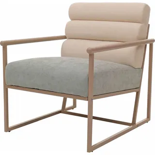MCW Lounge-Sessel MCW-O38 Stoff/Textil 420 g/m2 75 x 80 x 80 cm Beige/Blau-Grün