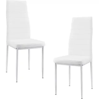 [en.casa] Esszimmerstuhl Lidköping Kunstleder weiß 2er Set