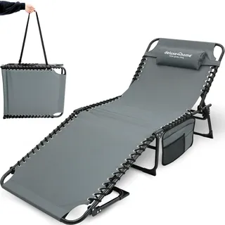 deluxe4homeâ® deluxe4home® Sonnenliege Gartenliege Camping Klappbar 4-Stufig Verstellbarer Rückenlehne