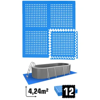 Eyepower Poolunterlage Blau 4,2 m2
