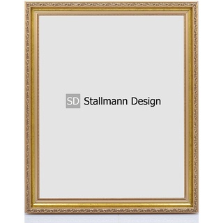 Stallmann Design Barockrahmen “OIA” | 70x90 cm | Gold | Echtholz-Bilderrahmen antik | mit Kunstglas | Fotorahmen aus Holz im Vintagestyle